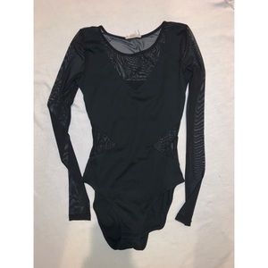 Black sheer paneled bodysuit